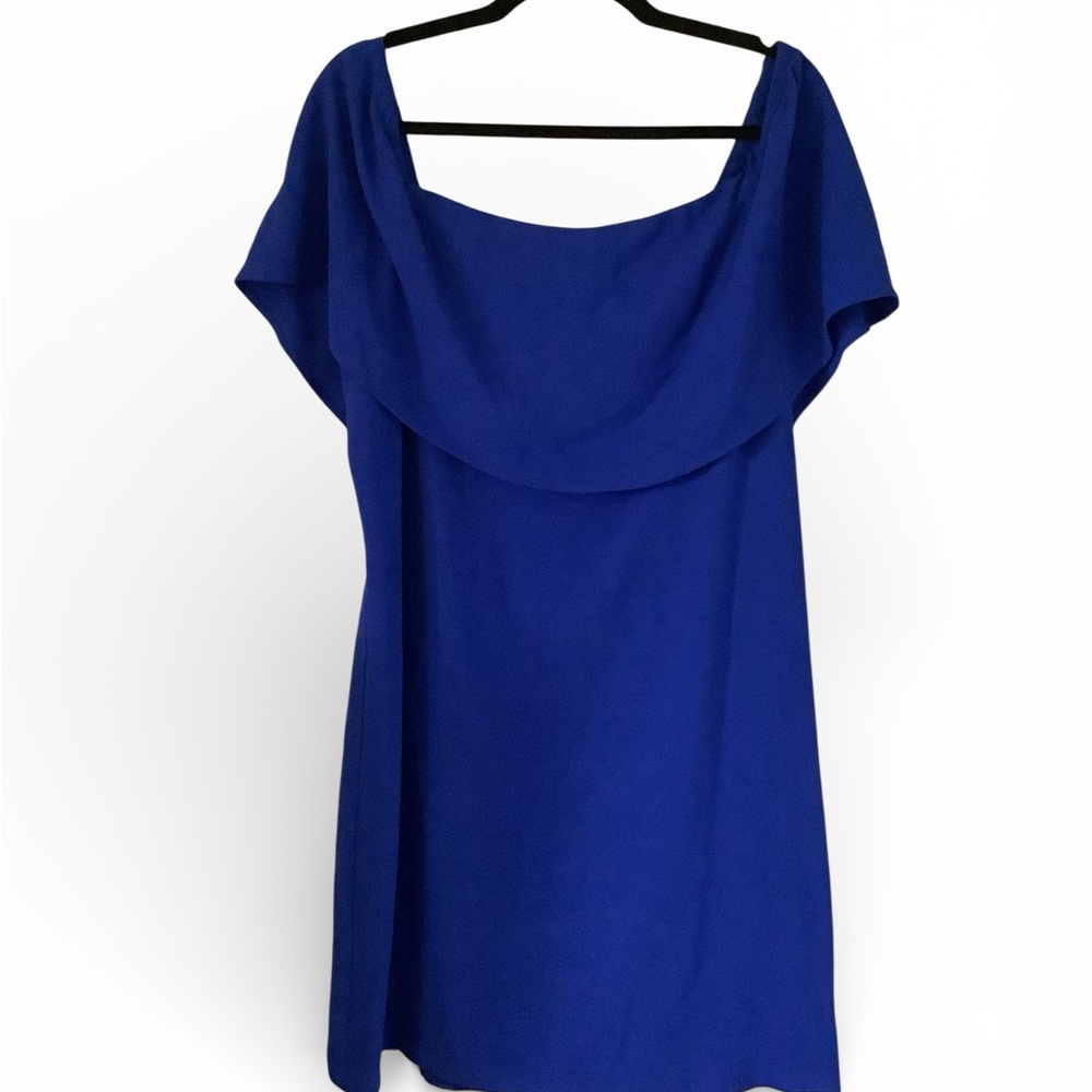 Charles Henry Royal Blue Off-Shoulder Dress